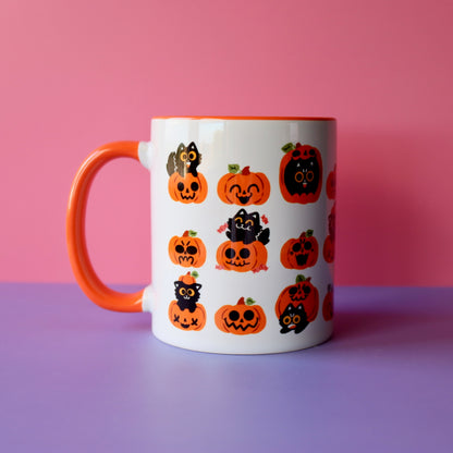 Pumpkin Cats Ceramic Mug