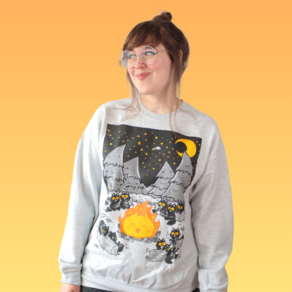 Campfire Cats Screen-Printed Sweater