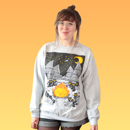 Campfire Cats Screen-Printed Sweater